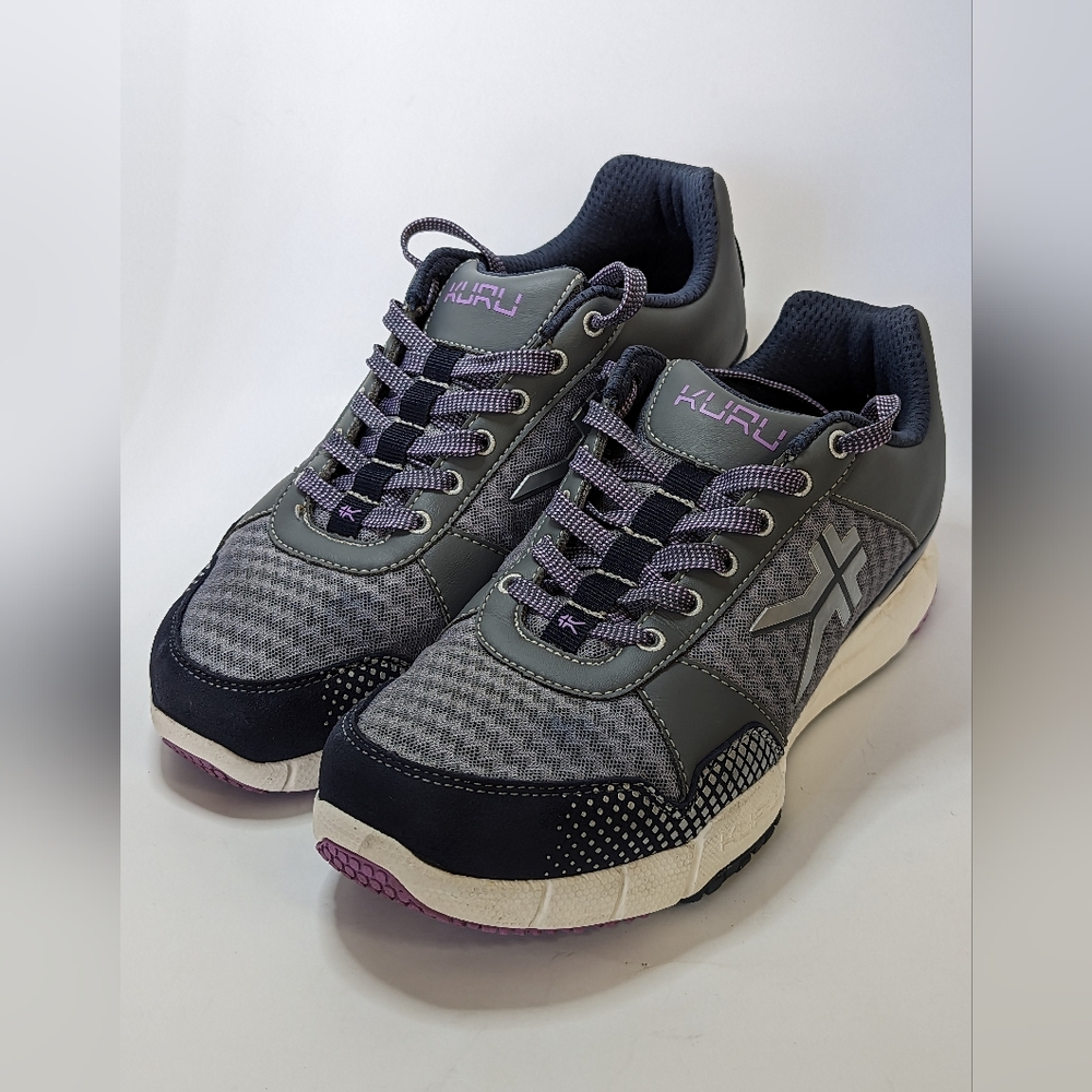 KURU Quantum Womens Mesh Running Shoes Gray Purple Sneakers Size 9.5m